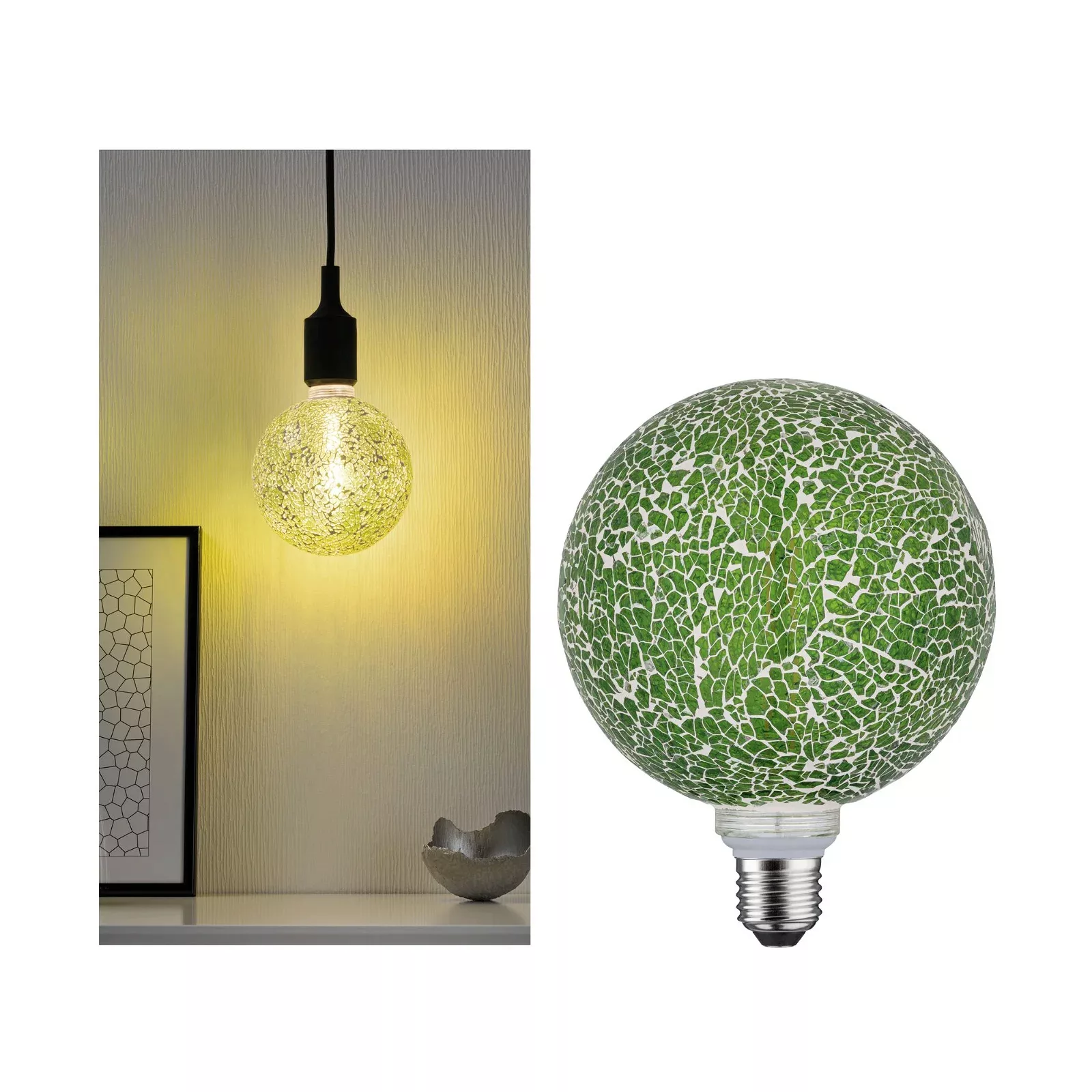 Paulmann E27 LED-Globe 5W Miracle Mosaic grün günstig online kaufen