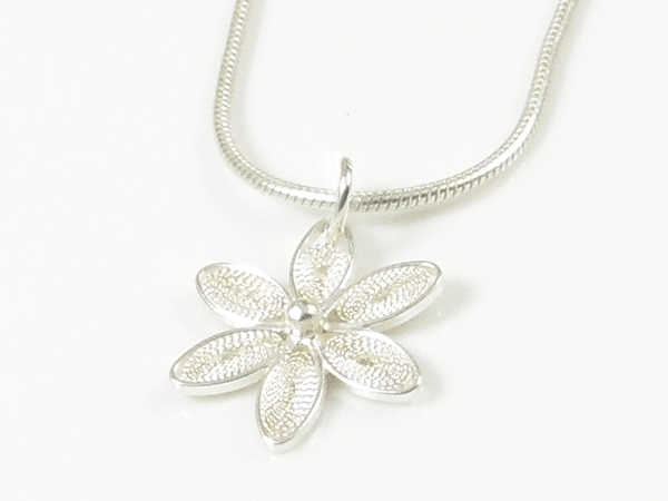Schlangenkette Mit Silberelement Jasminblüte 40 Cm günstig online kaufen