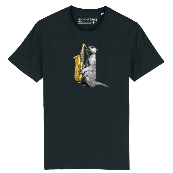 Erdmännchen Saxofonist – Unisex T-shirt günstig online kaufen