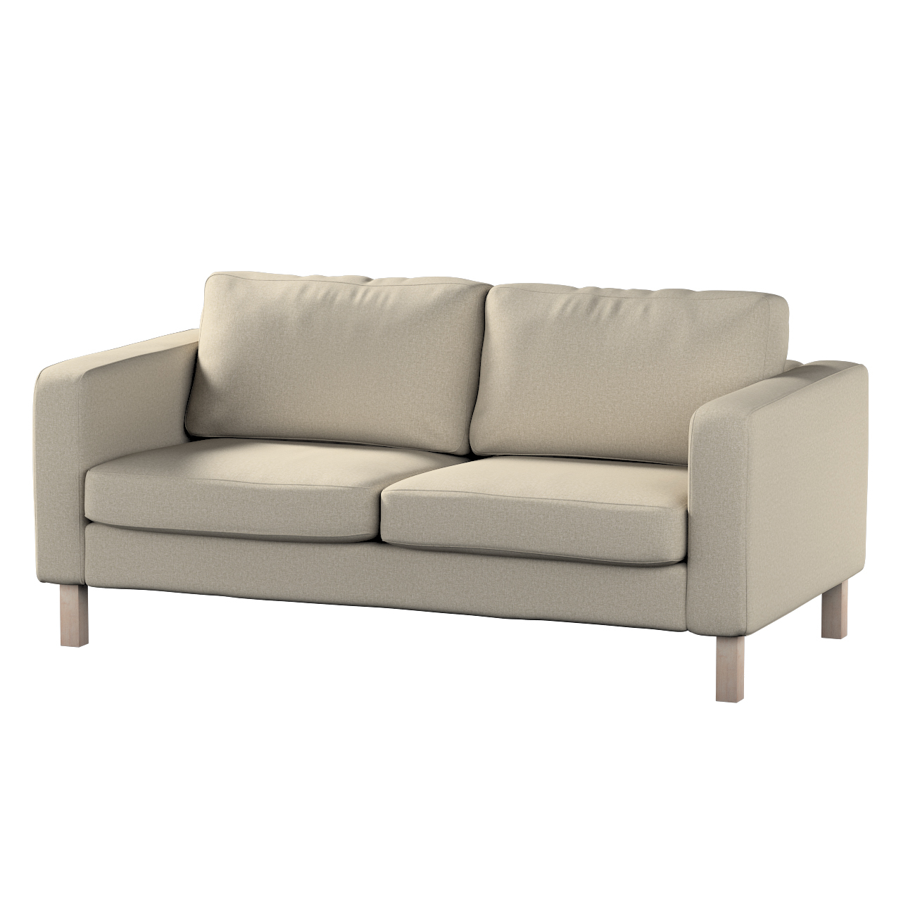 Bezug für Karlstad 2-Sitzer Sofa nicht ausklappbar, grau-beige, Sofahusse, günstig online kaufen