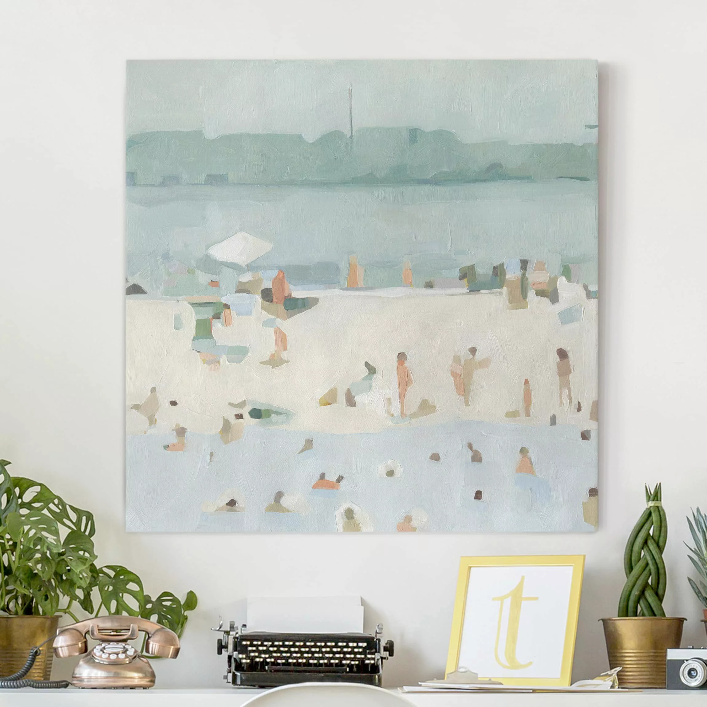 Leinwandbild Strand - Quadrat Sandbank im Meer I günstig online kaufen