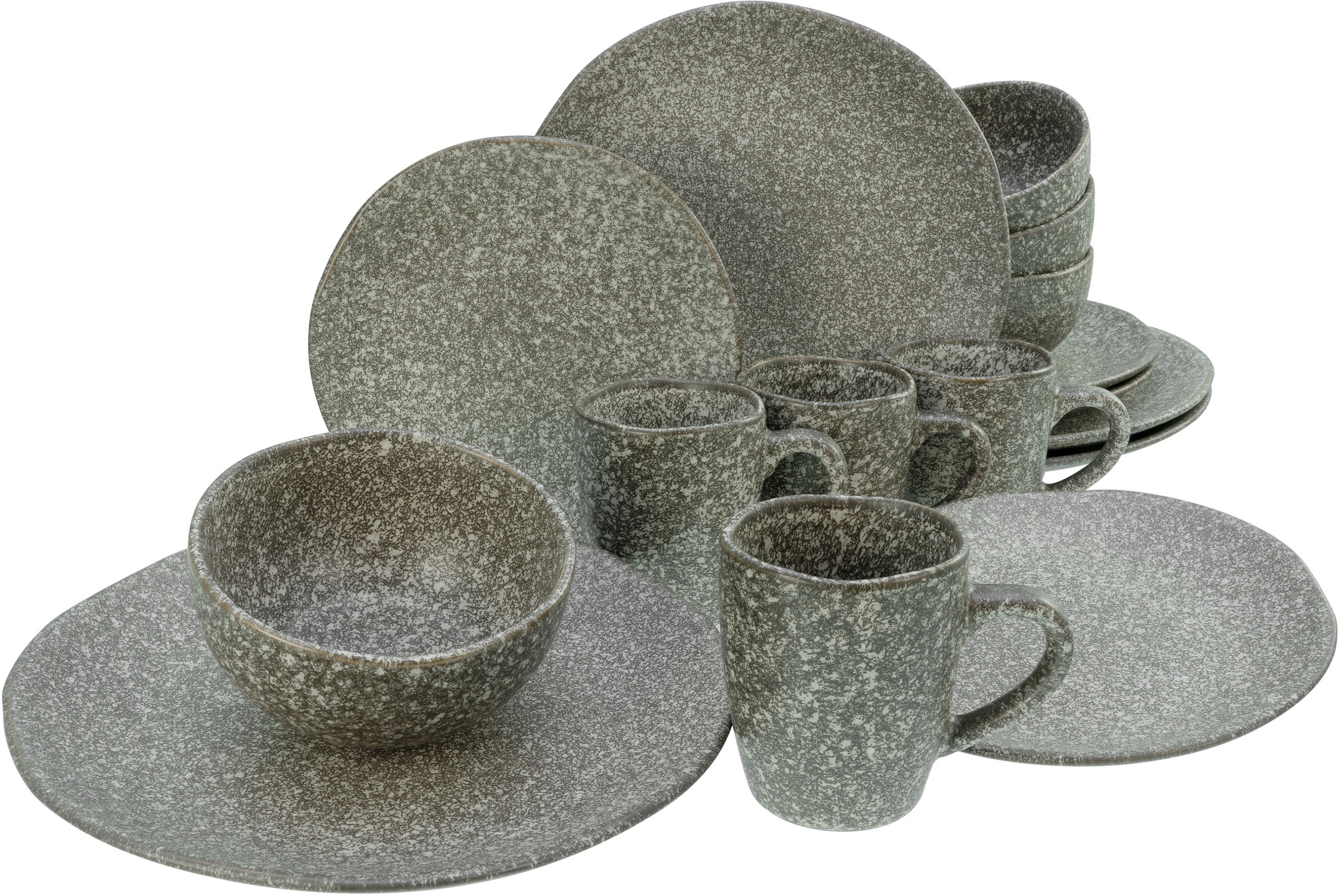 CreaTable Kombiservice »Geschirr-Set Granit«, (Set, 16 tlg., Kaffeeservice günstig online kaufen