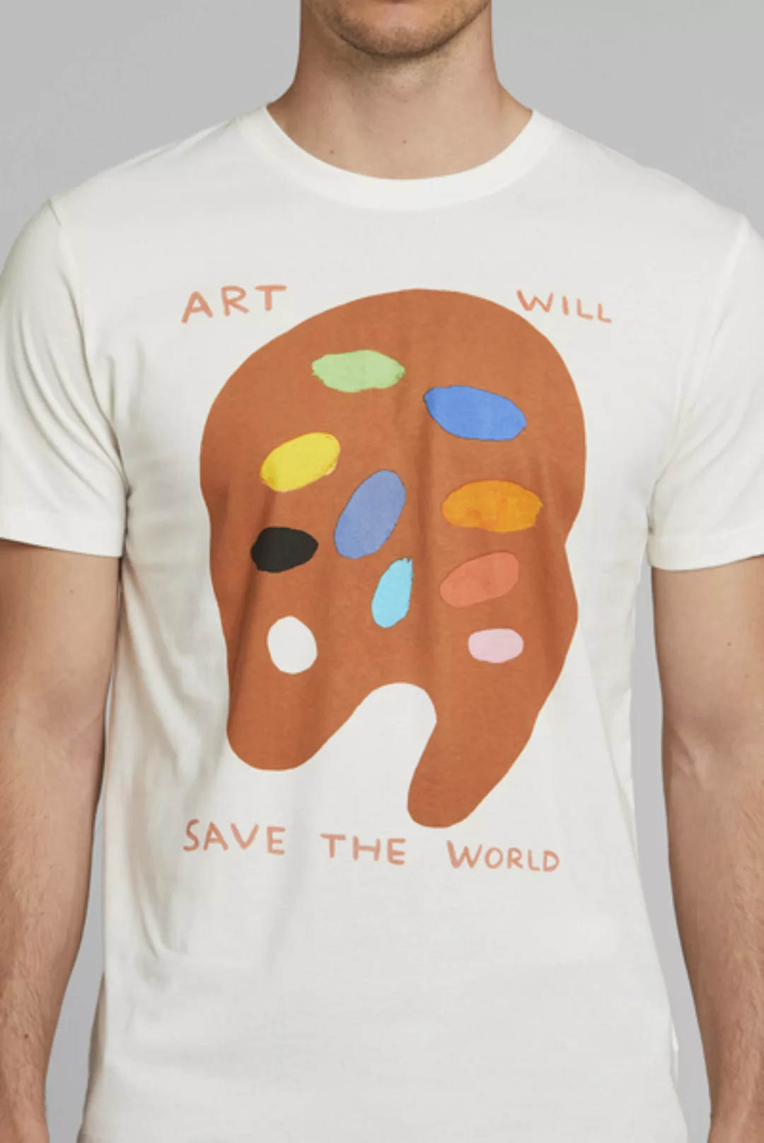 T-shirt Aus Bio Baumwolle - Stockholm Art Will Save Off-white - Weiß günstig online kaufen