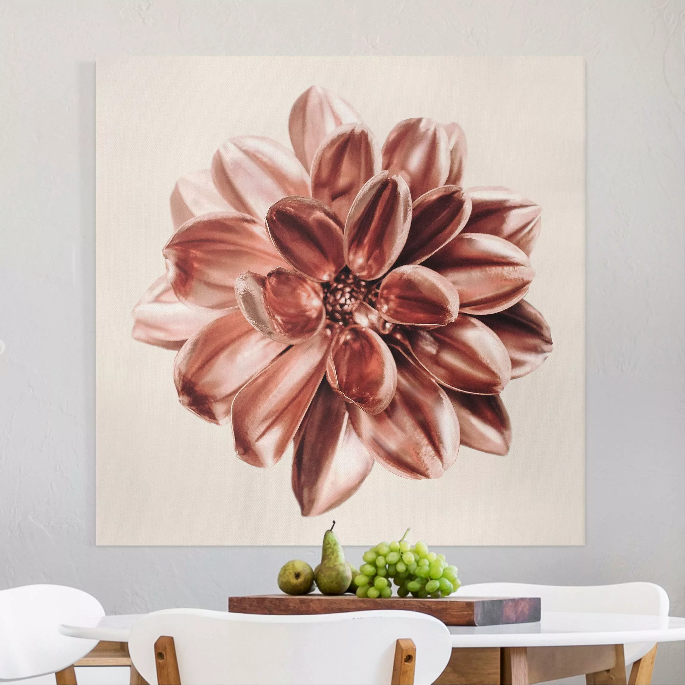 Leinwandbild Dahlie Rosegold Rosa Zentriert günstig online kaufen