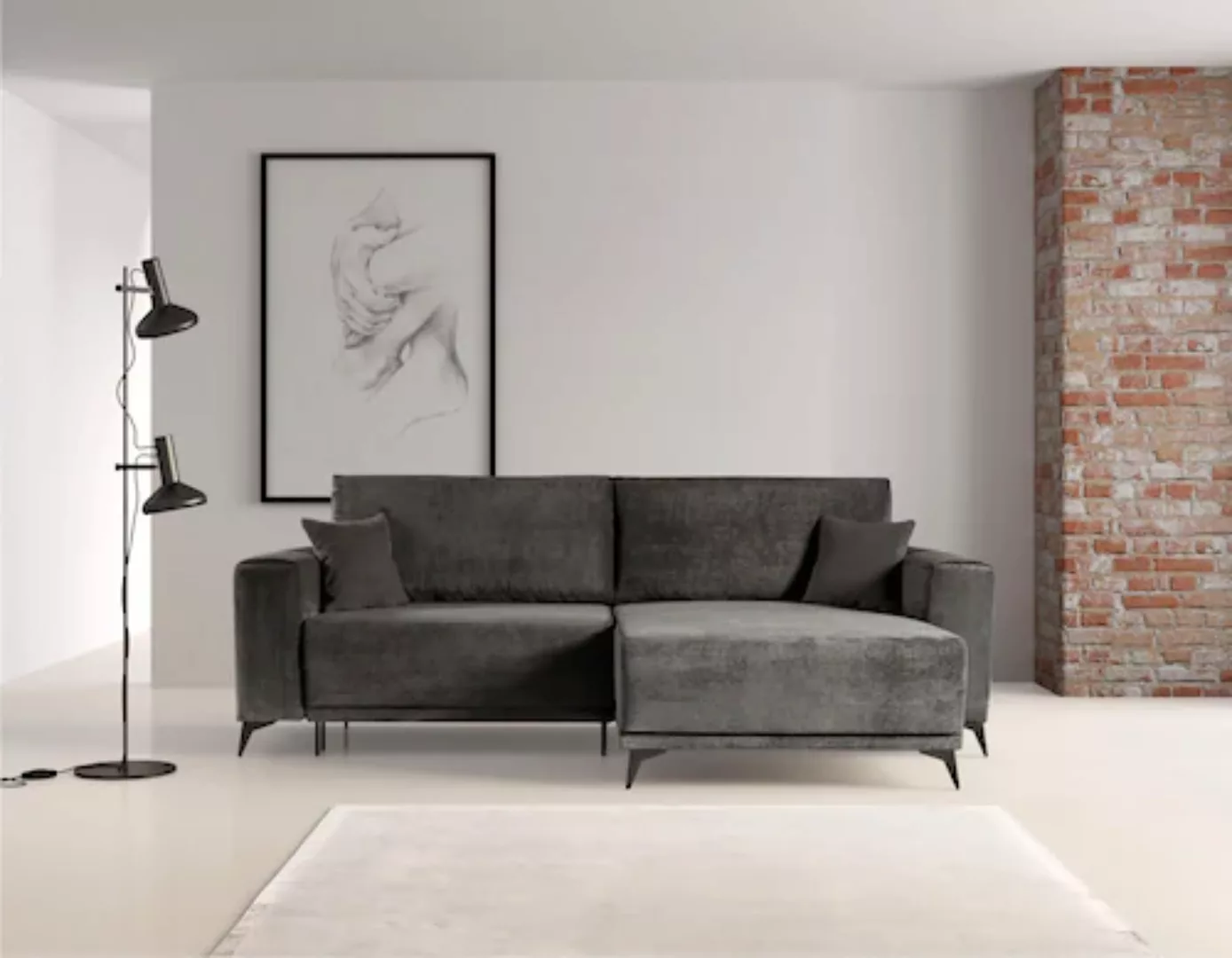 WERK2 Ecksofa »Scandic L-Form«, Moderne Eckcouch in Cord, Sofa mit Schlaffu günstig online kaufen