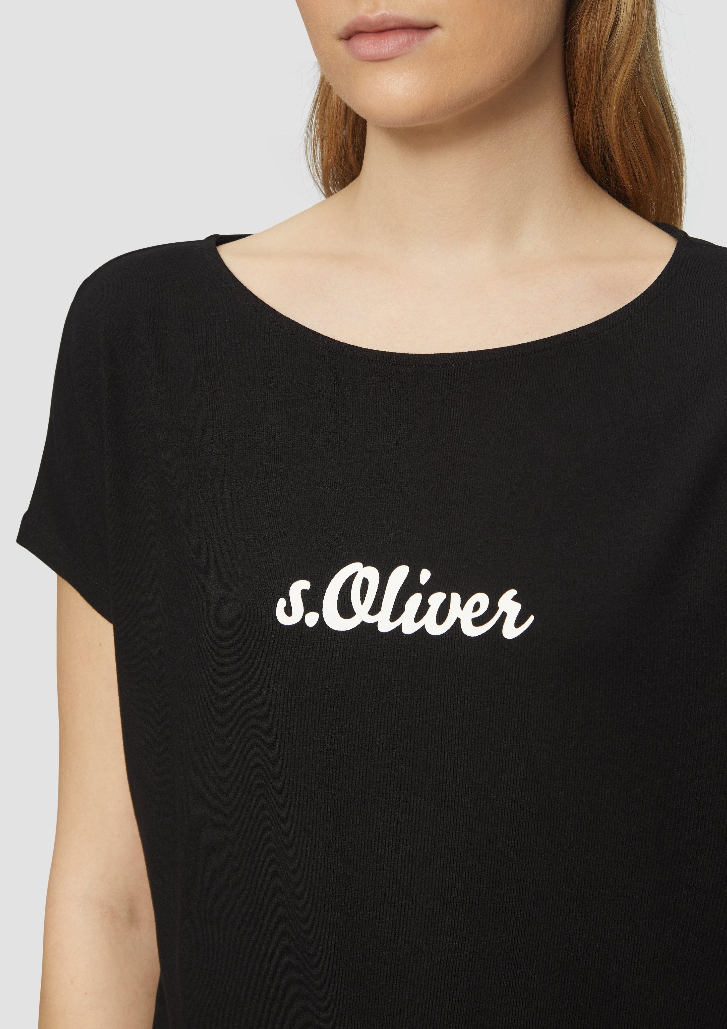 s.Oliver Kurzarmshirt Fließendes Jersey-Shirt mit Artwork günstig online kaufen