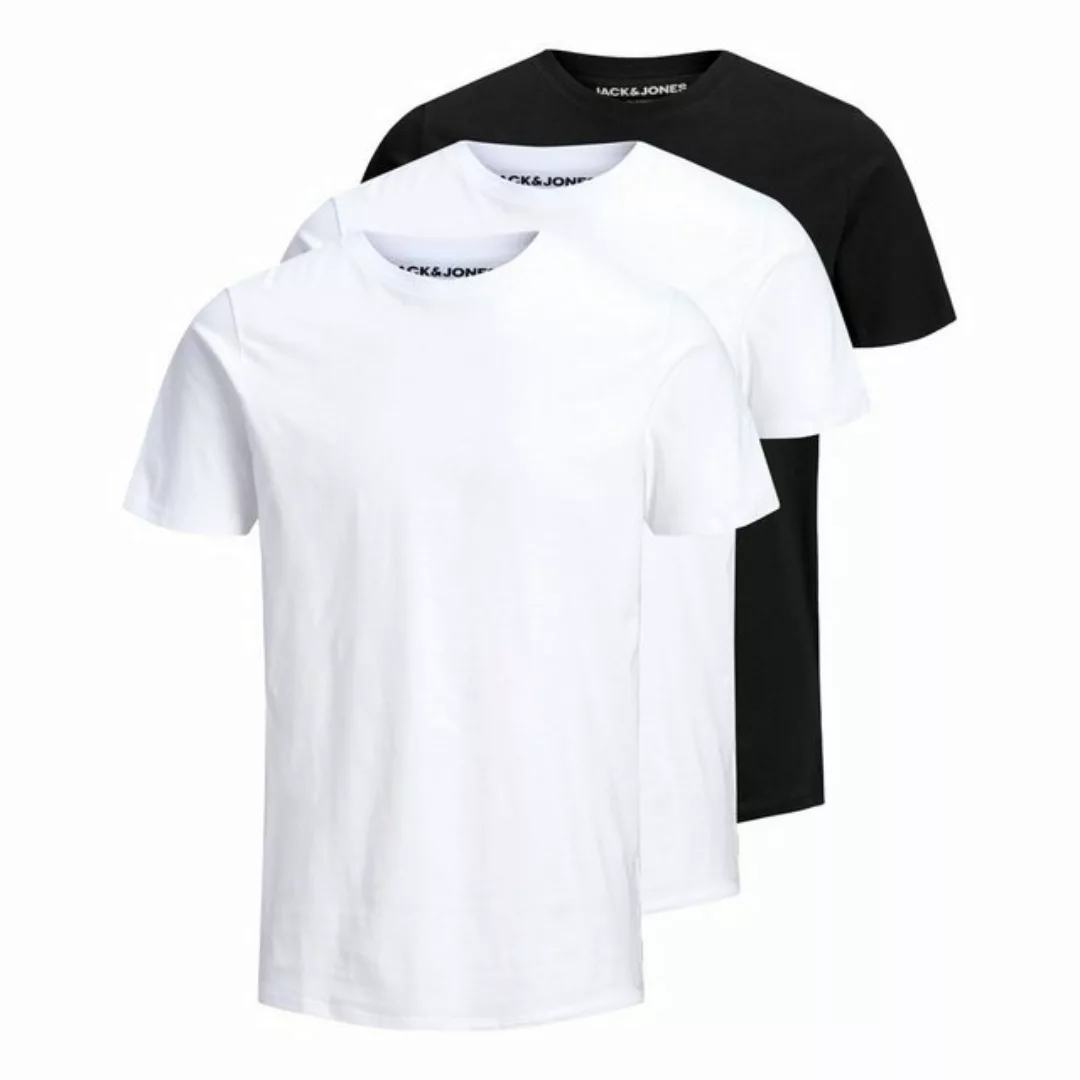 Jack & Jones Herren Rundhals T-Shirt JJEORGANIC BASIC 3er PACK - Slim Fit günstig online kaufen