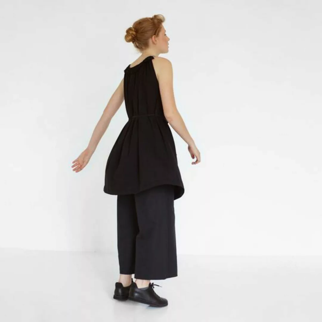 Fließendes Sommerkleid Aus Schwarzer Bio-baumwolle günstig online kaufen