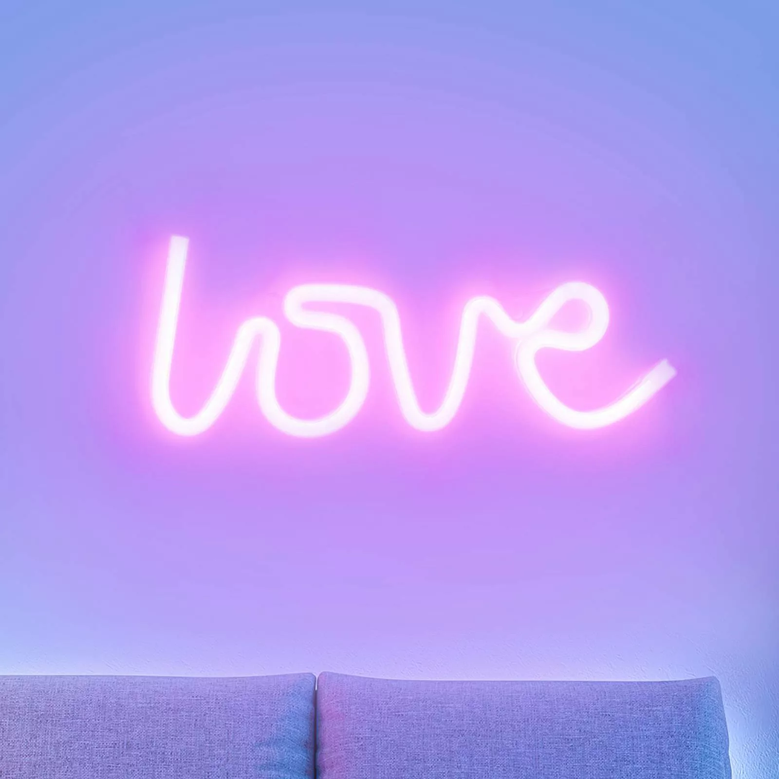 LED-Wandleuchte Neon Love, USB günstig online kaufen