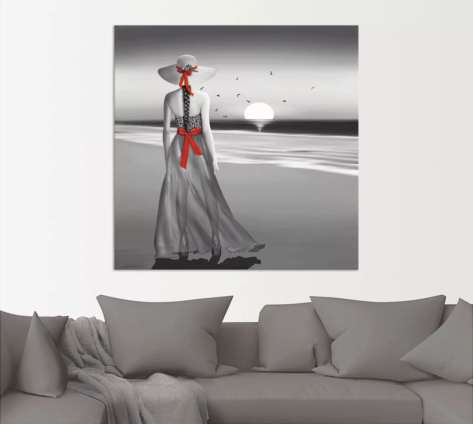 Artland Wandbild "Ein Blick zurück aufs Meer", Frau, (1 St.), als Alubild, günstig online kaufen