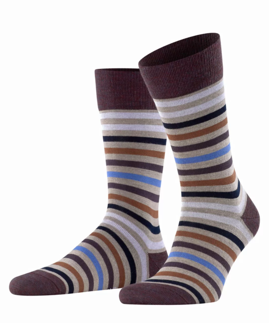 FALKE Tinted Stripe Herren Socken, 39-42, Rot, Streifen, Schurwolle, 13279- günstig online kaufen