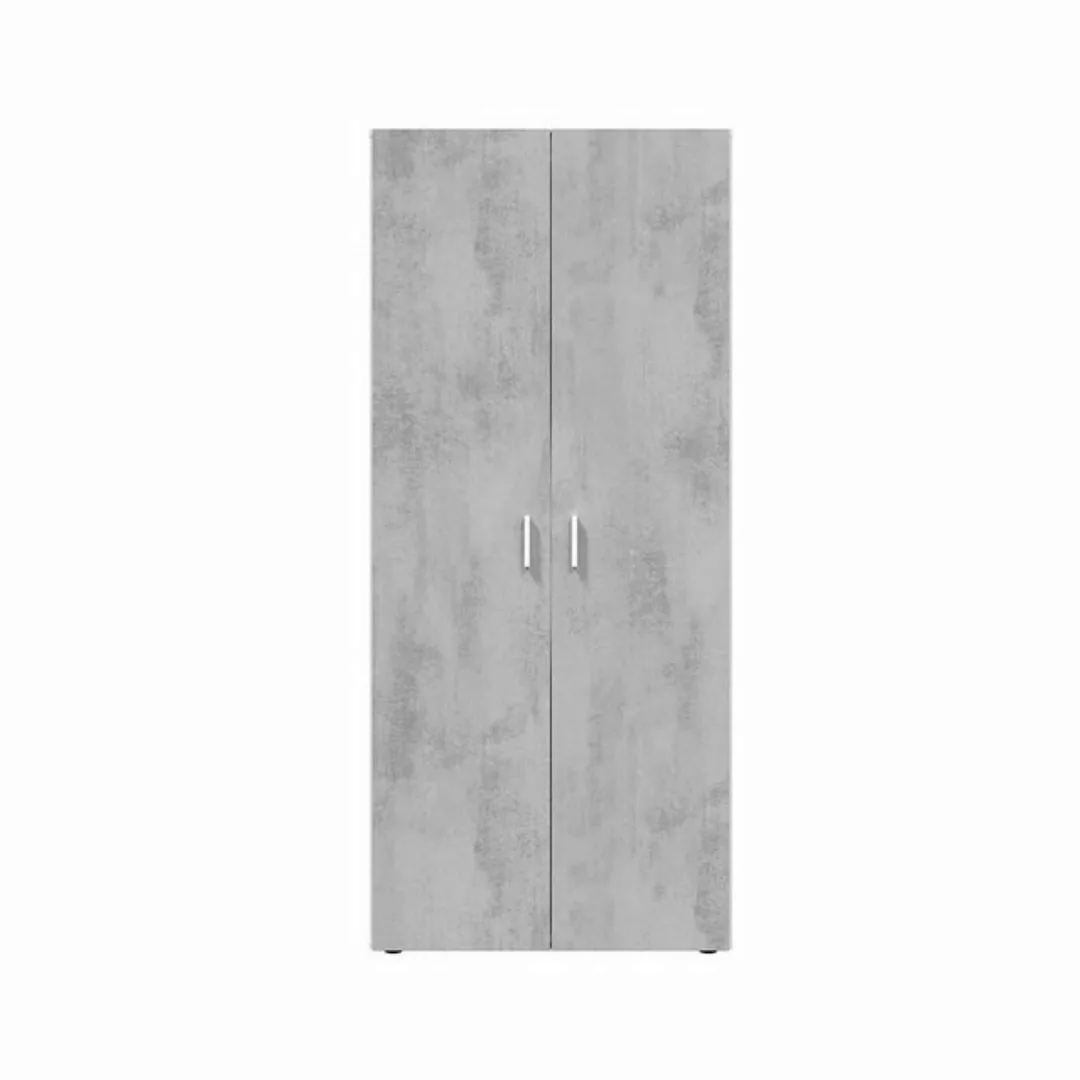 freiraum Mehrzweckschrank Tidy in Weiß / Beton Grau - 80x182x37 (BxHxT) günstig online kaufen