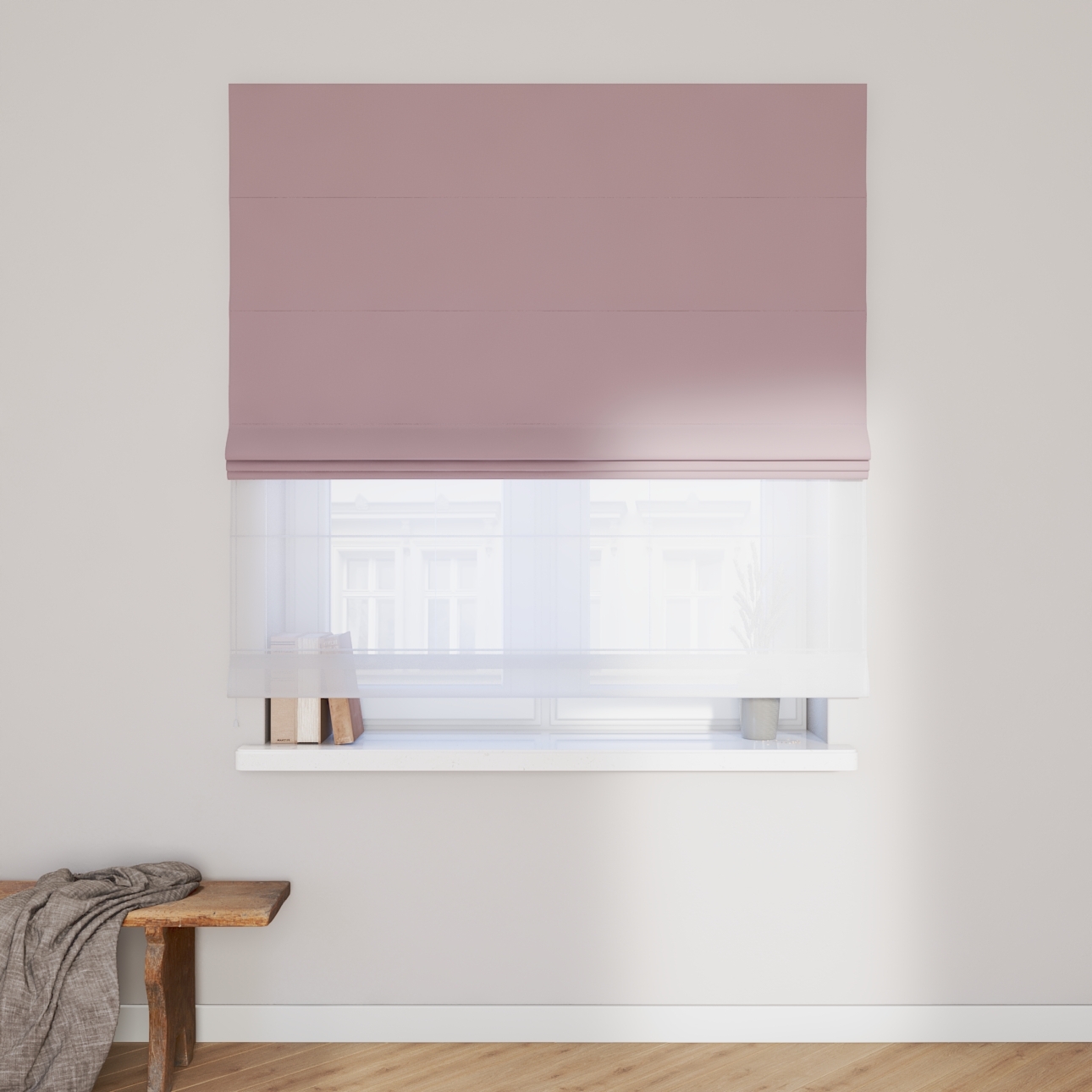 Dekoria Doppelraffrollo Duo, rosa, 120 x 150 cm günstig online kaufen
