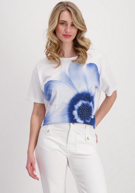 Monari Rundhalsshirt mit Blumen Print günstig online kaufen