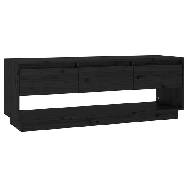 vidaXL TV-Schrank TV-Schrank Schwarz 110,5x34x40 cm Massivholz Kiefer Lowbo günstig online kaufen