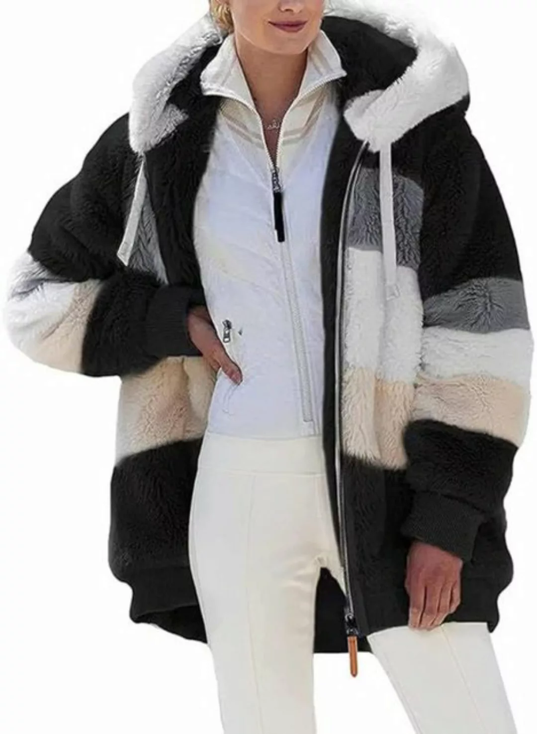 Opspring Wintermantel Damen Mantel Kapuzenjacke Winterjacke,Mode Warm Hoodi günstig online kaufen