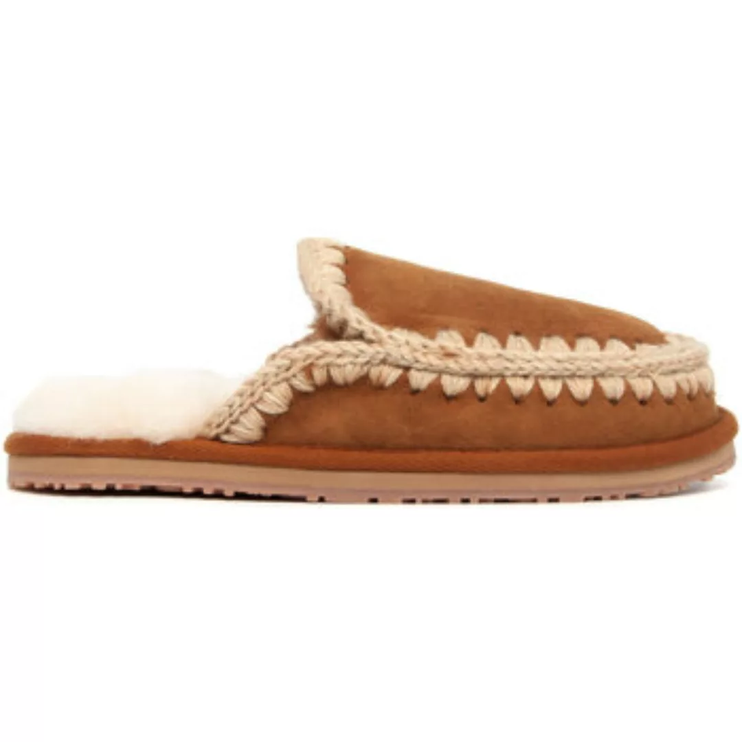 Mou  Pantoffeln FW161007A SUEDE SLIPPER FULL ESKIMO STITCH COGNAC günstig online kaufen