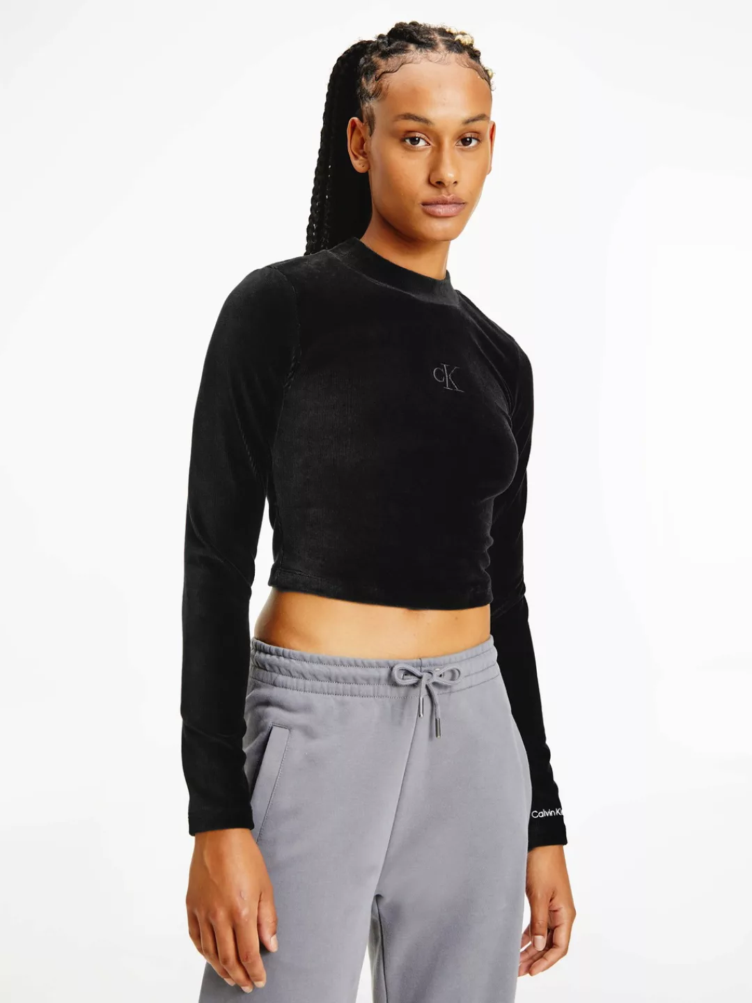Calvin Klein Jeans Langarmshirt "VELVET RIB LONG SLEEVE TOP" günstig online kaufen