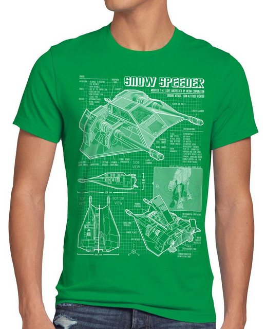 style3 Print-Shirt Herren T-Shirt Snow Speeder T-47 krieg der star hoth air günstig online kaufen