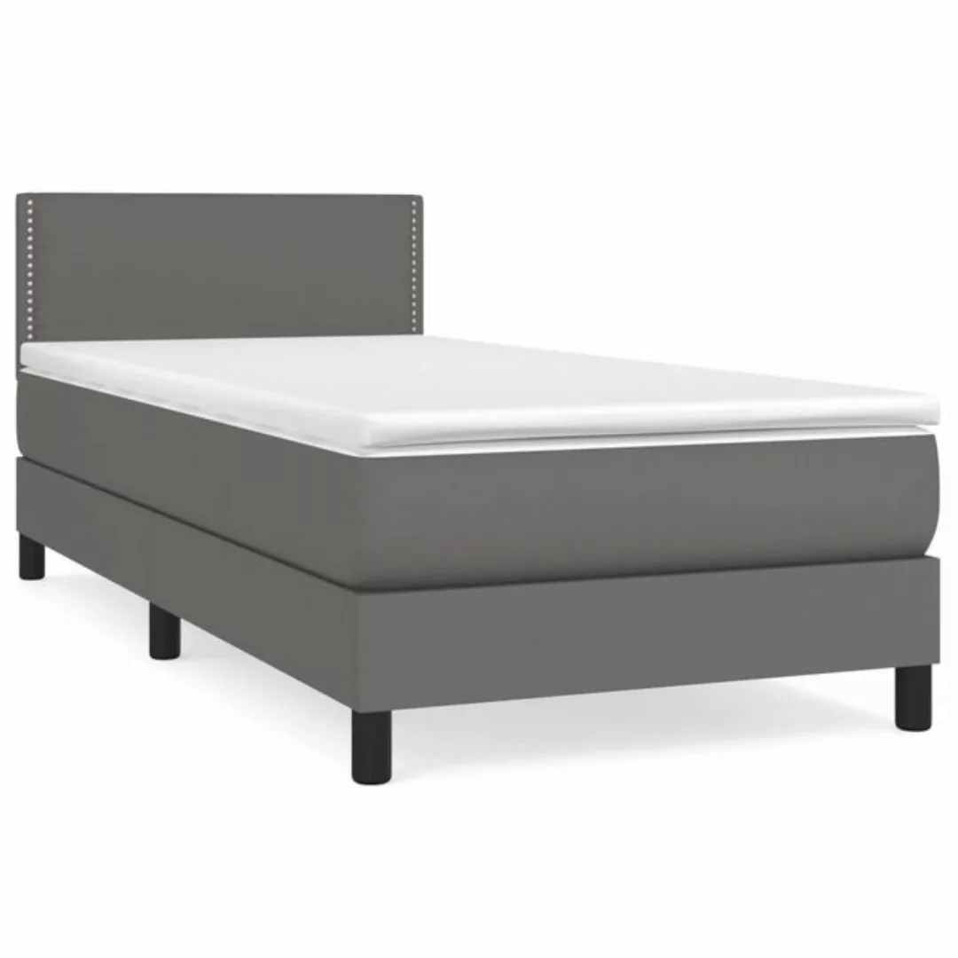 vidaXL Boxspringbett Bett Boxspringbett mit Matratze Kunstleder (90 x 200 c günstig online kaufen