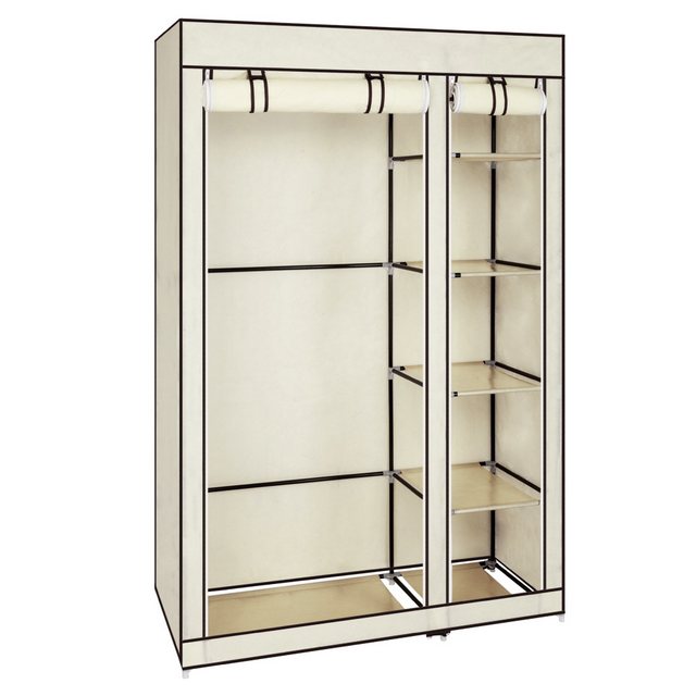 FCH Kleiderschrank Stoffschrank mit Kleiderstangen, 6 Ablagen, 110x45x175cm günstig online kaufen