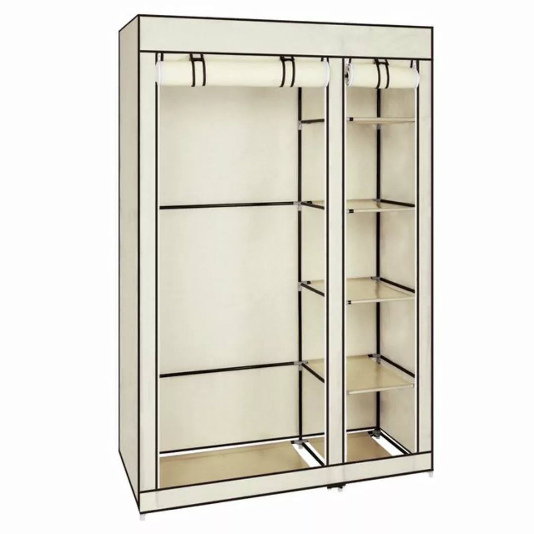 FCH Kleiderschrank Stoffschrank mit Kleiderstangen, 6 Ablagen, 110x45x175cm günstig online kaufen