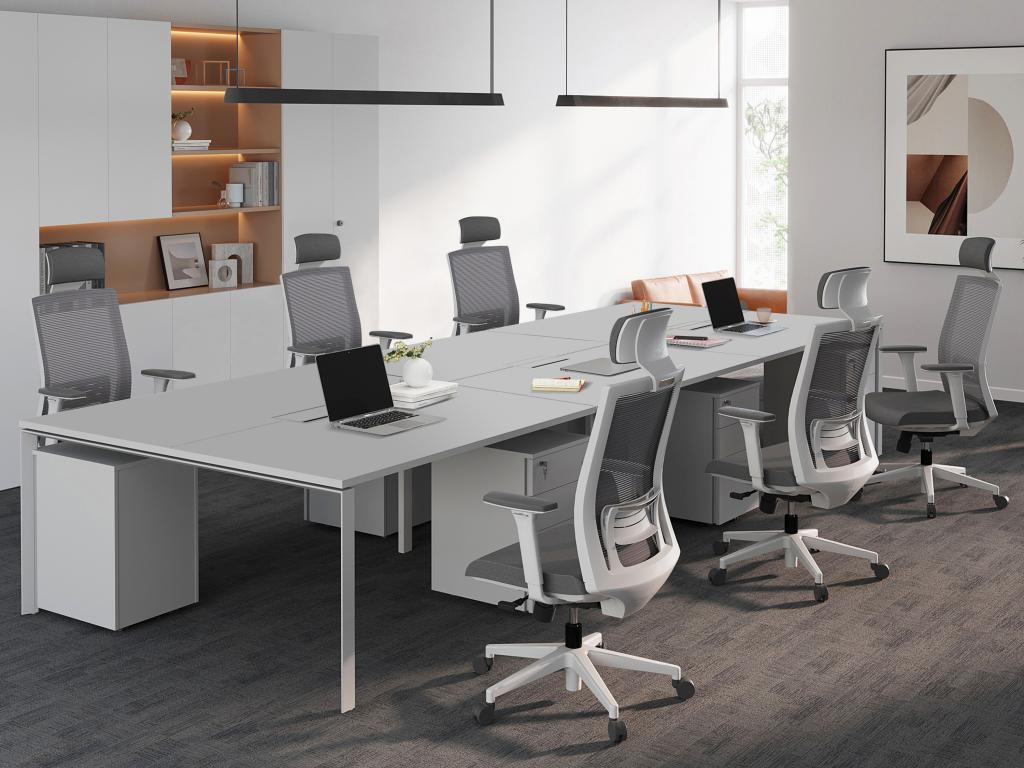 Schreibtisch Bench - Tisch für 6 Personen - L 120 cm - Weiß - DOWNTOWN günstig online kaufen
