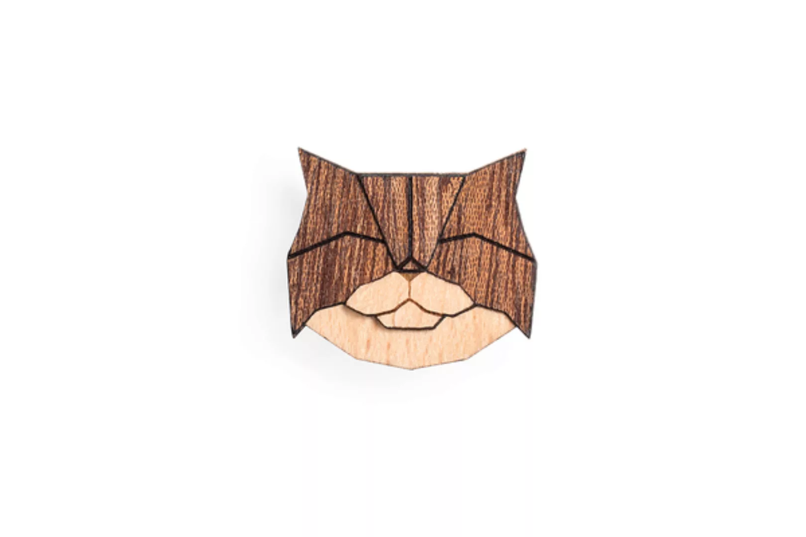 Brosche Aus Holz - Persische Katze | Mode Schmuck günstig online kaufen