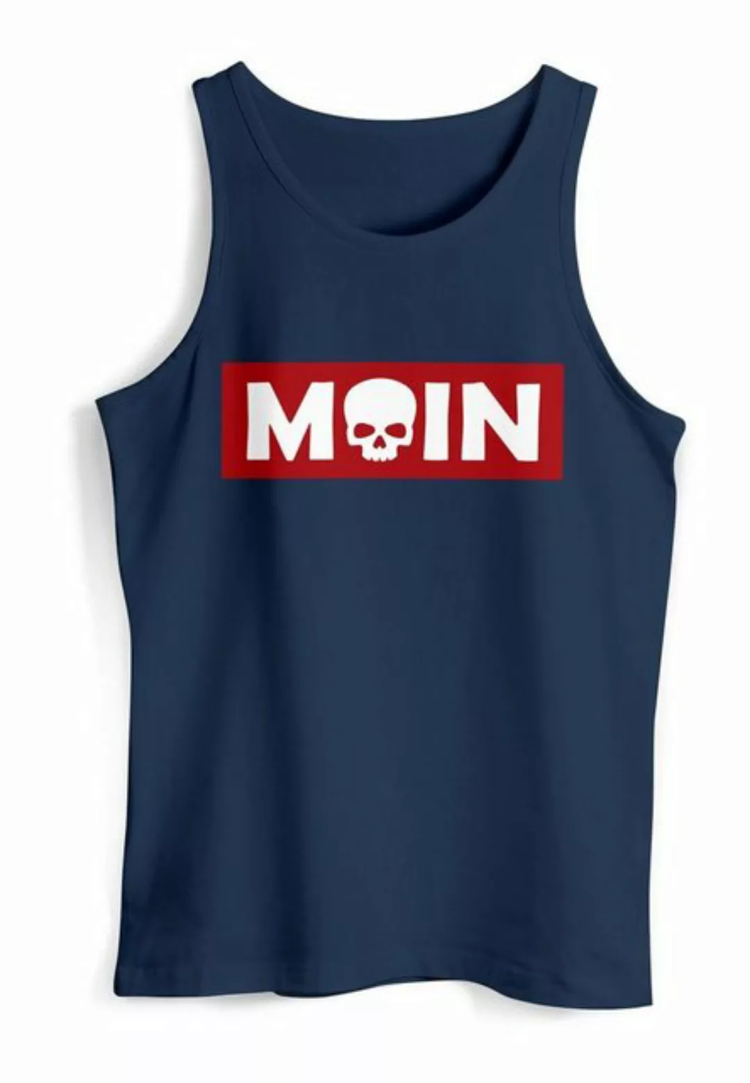 Neverless Tanktop Herren Tank-Top Schriftzug Moin Skull Totenkopf Aufdruck günstig online kaufen