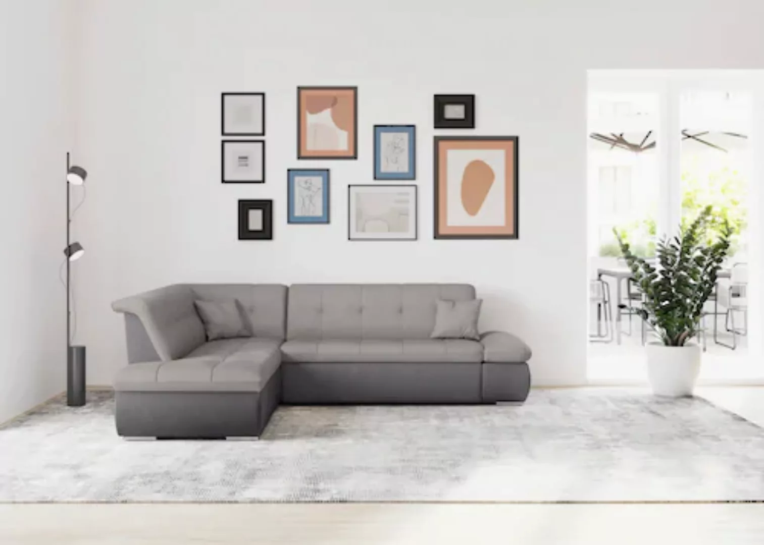 DOMO collection Ecksofa "Moric L-Form", wahlweise mit Bettfunktion und Arml günstig online kaufen