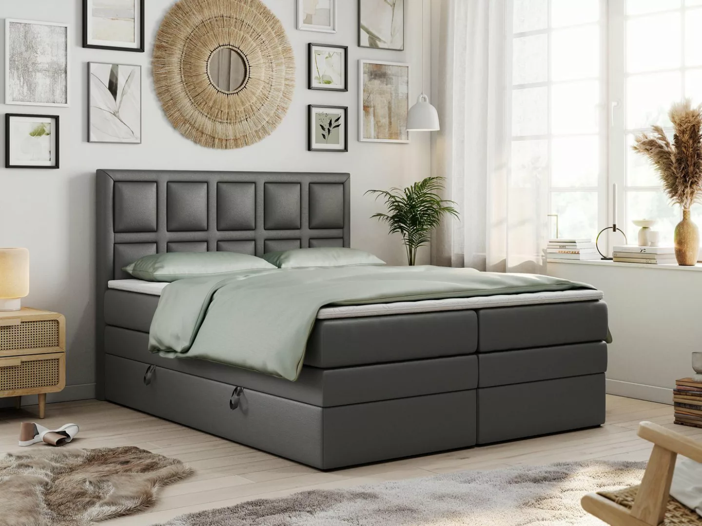 MKS MÖBEL Boxspringbett PREMIUM 5 KING, Polsterbett mit Bettkasten und Zwei günstig online kaufen