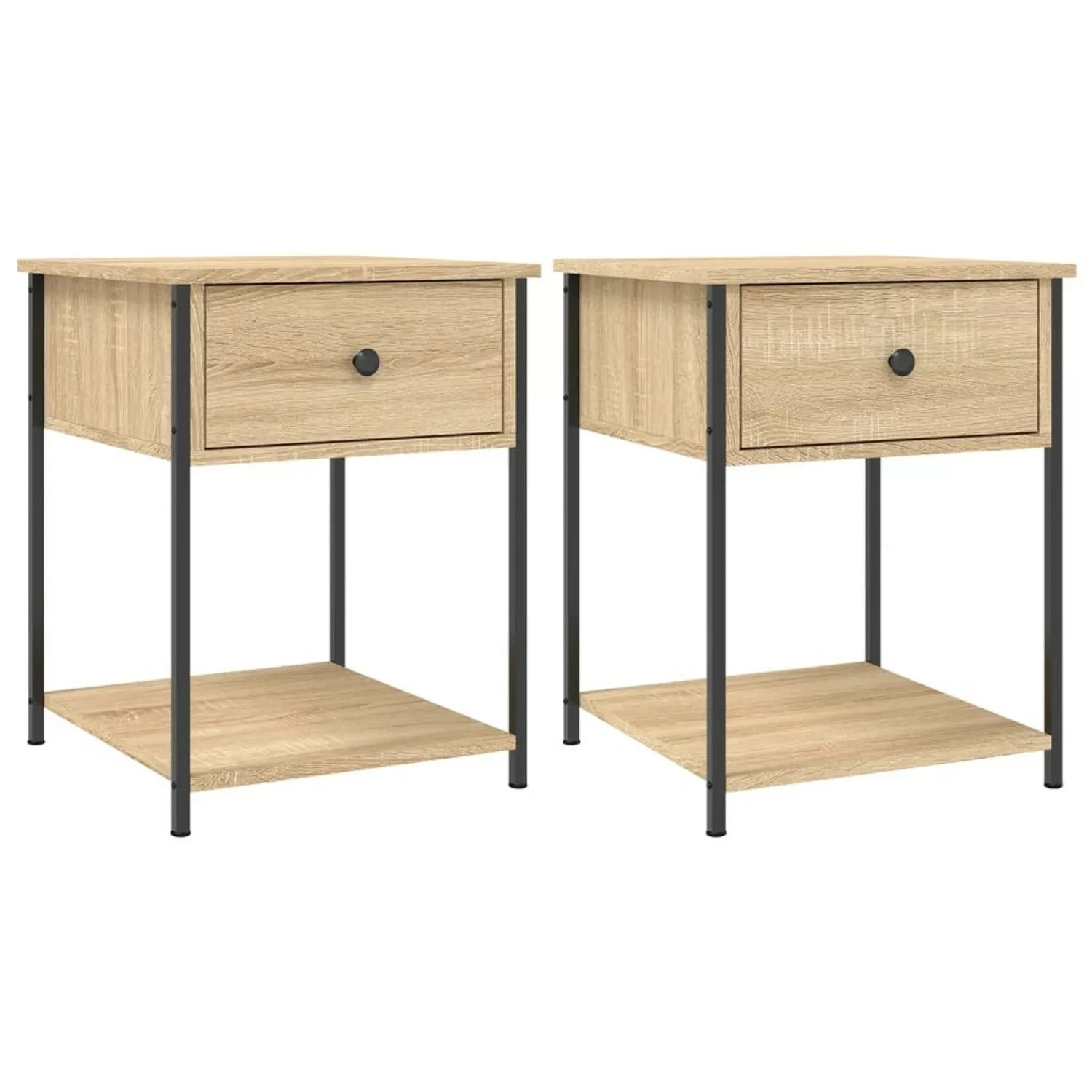 vidaXL Nachttische 2 Stk Sonoma-Eiche 44x45x58 cm Holzwerkstoff günstig online kaufen