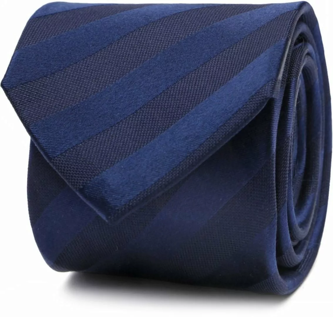 Suitable Krawatte Seide Streif Navy  - günstig online kaufen