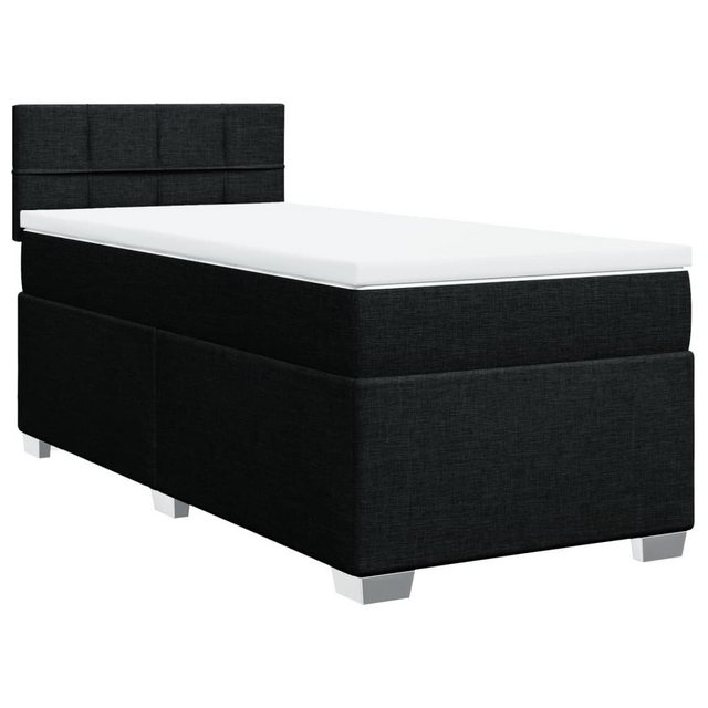 vidaXL Bett Boxspringbett mit Matratze Schwarz 90x200 cm Stoff günstig online kaufen