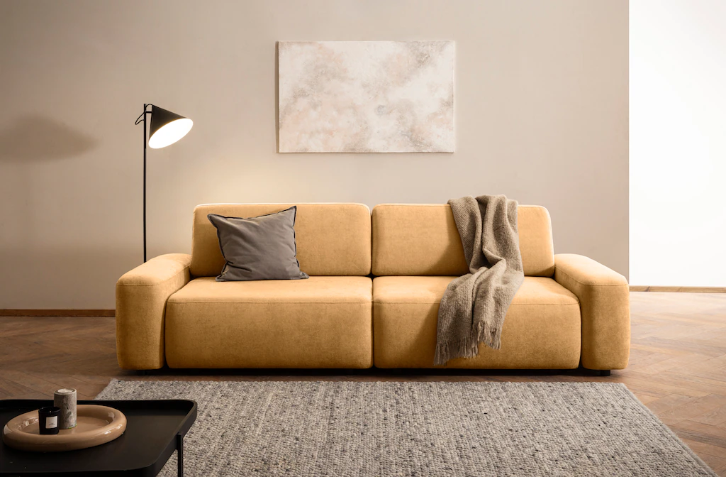 INOSIGN 3-Sitzer "TORGE (257cm), Sofa,Schlafsofa in Cord, Samtvelours, Stru günstig online kaufen
