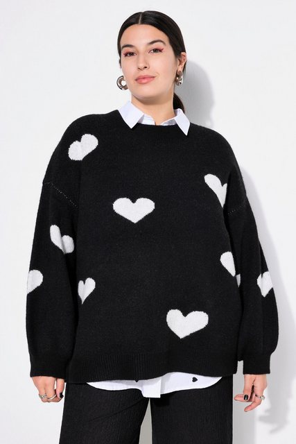 Studio Untold Strickpullover Pullover oversized HEARTS-Muster Ballon-Langar günstig online kaufen