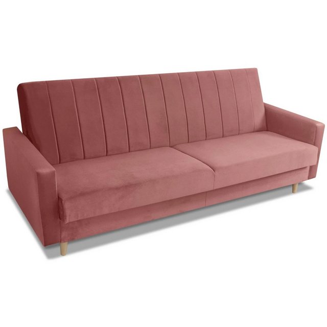 Beautysofa Sofa PAROS, mit Knöpfen, mit Schlaffunktion, B:214/H:90/T:86cm, günstig online kaufen