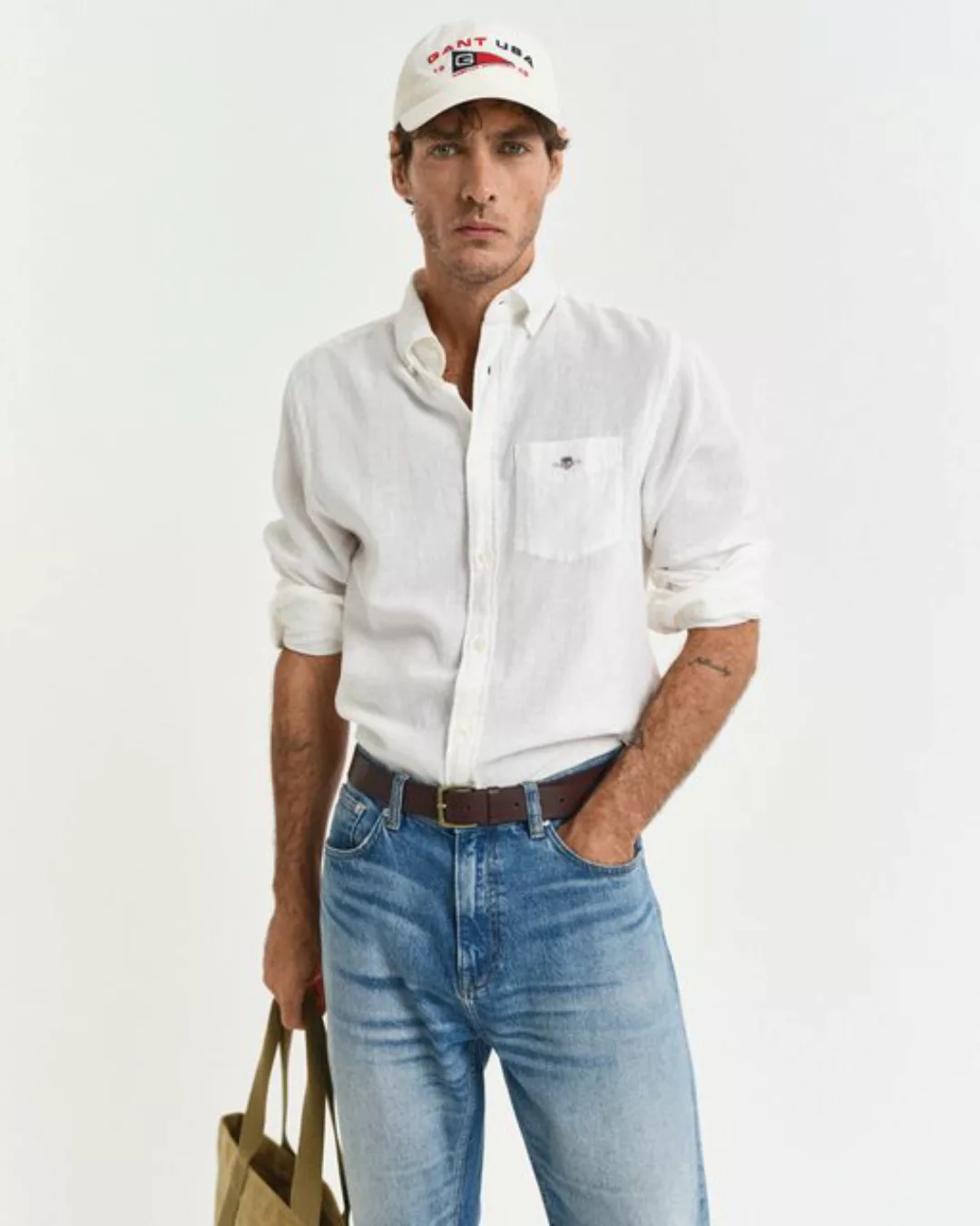 Gant Langarmhemd REG COTTON LINEN SHIRT günstig online kaufen