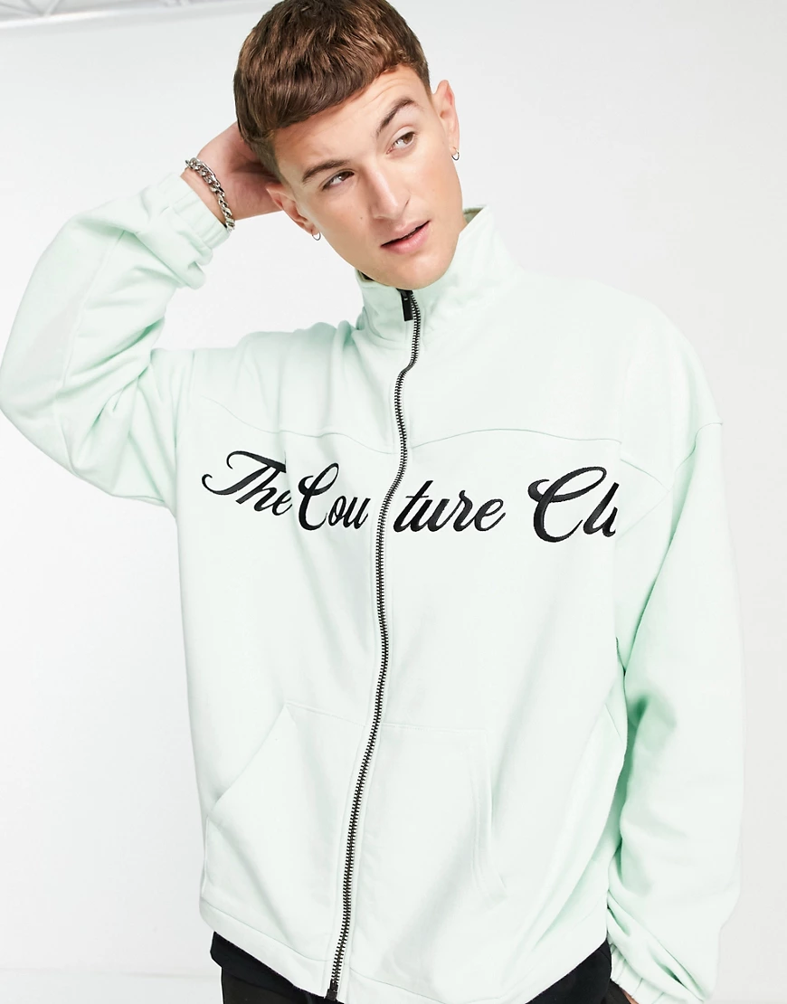 The Couture Club – Trainingsjacke in Mintgrün mit Logoprint günstig online kaufen