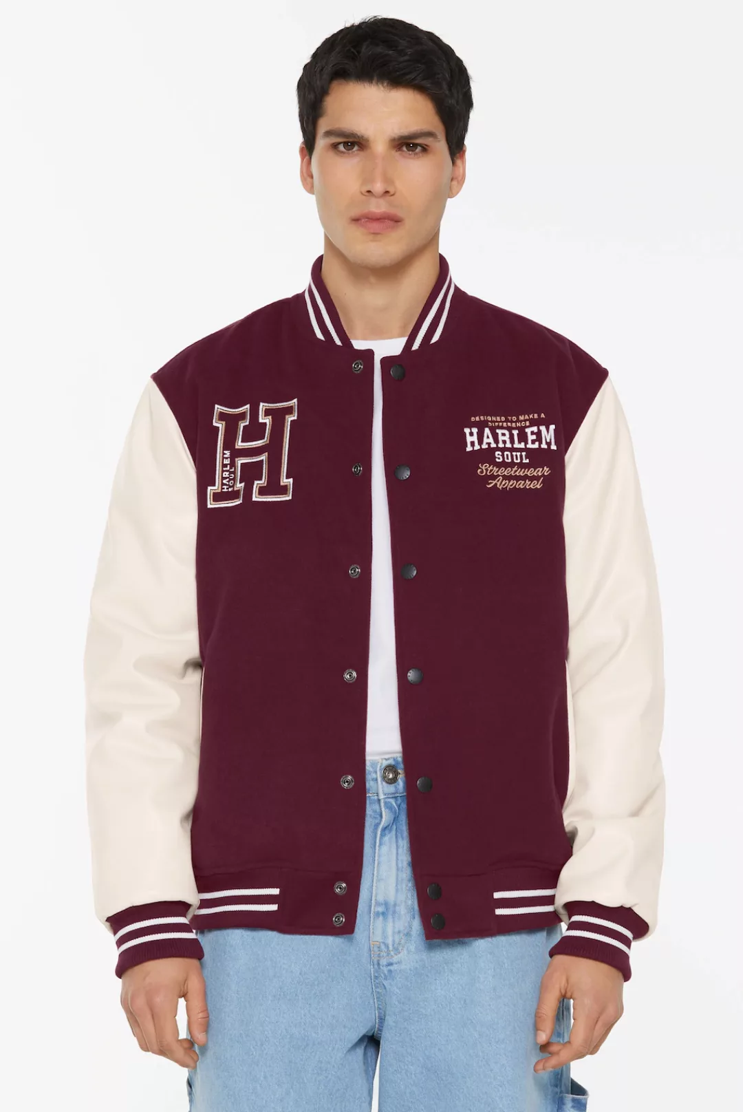 Harlem Soul Collegejacke, ohne Kapuze, mit Stickerei günstig online kaufen