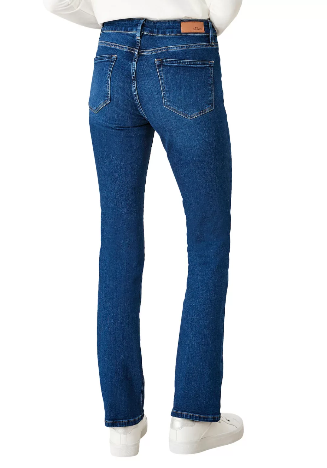 s.Oliver Bootcut-Jeans "BEVERLY", in Stretch-Qualität, mit Nieten an den Ta günstig online kaufen