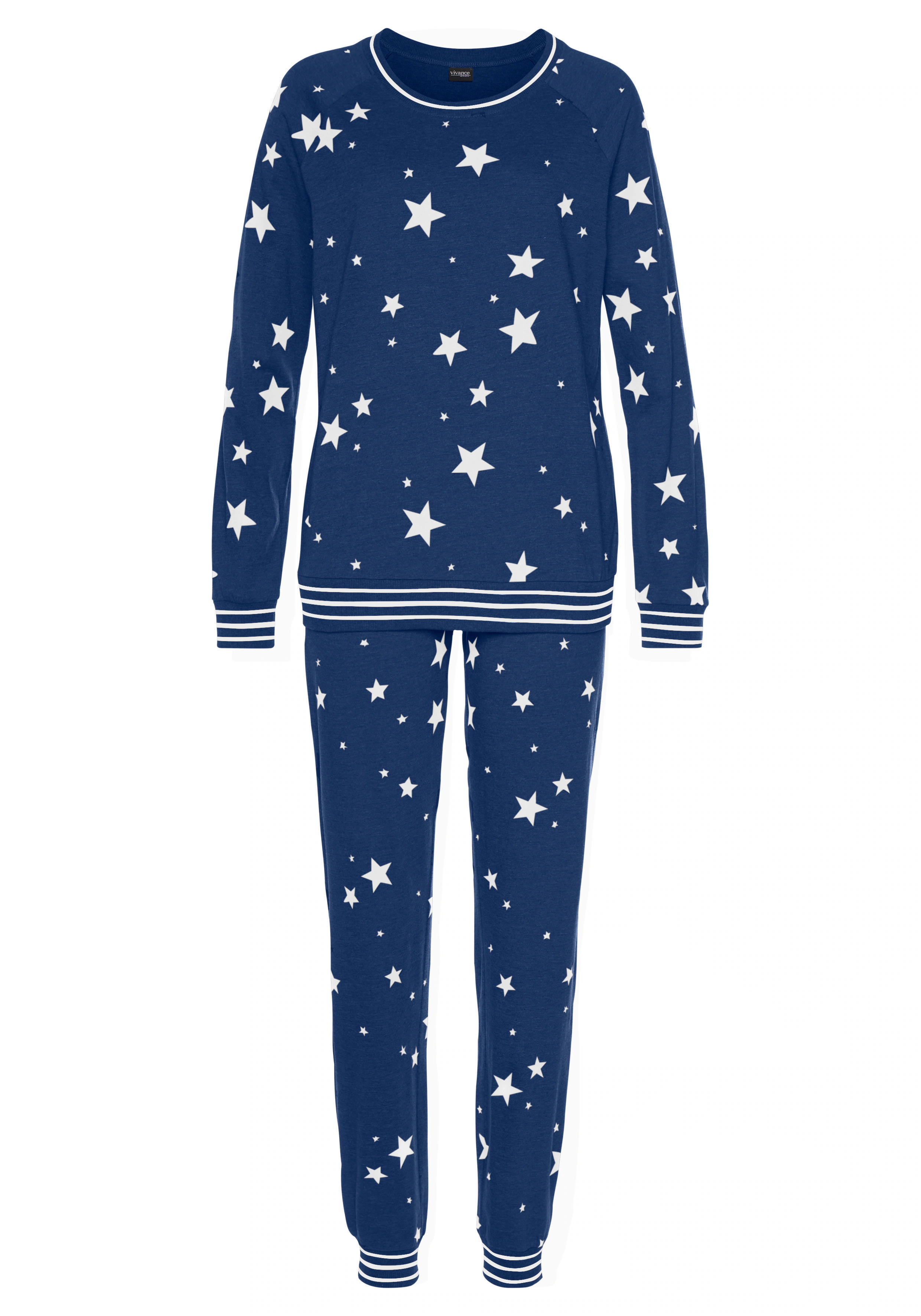 Vivance Dreams Pyjama, (2 tlg.), mit Sternedruck günstig online kaufen