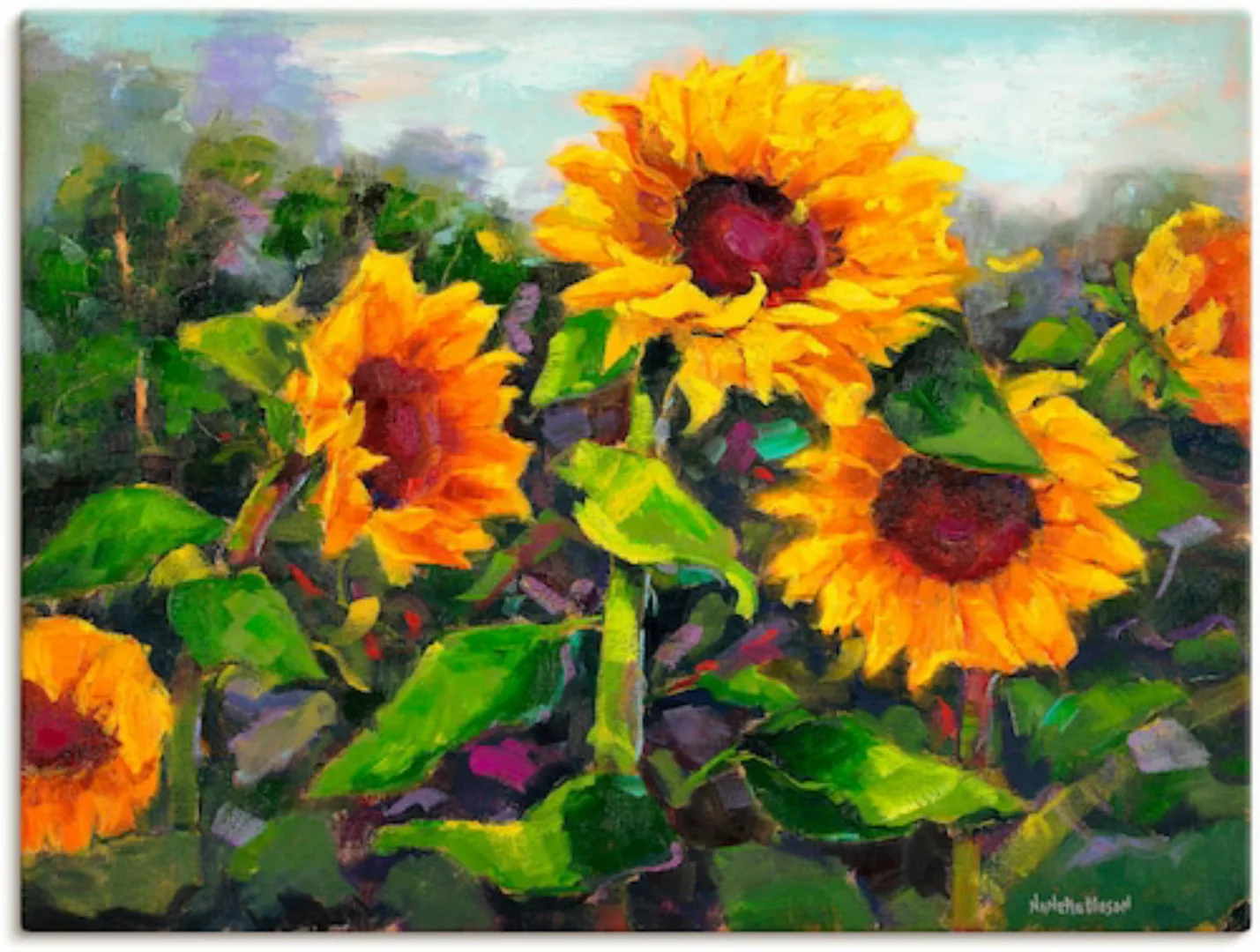 Artland Wandbild "Das Erwachen der Sonnenblumen IV", Blumen, (1 St.), als L günstig online kaufen