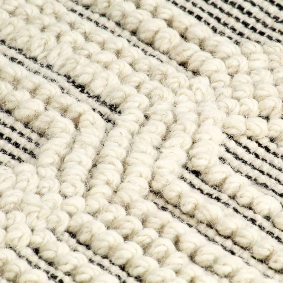 Teppich Handgewebt Wolle 80ã150 Cm Weiß/schwarz günstig online kaufen