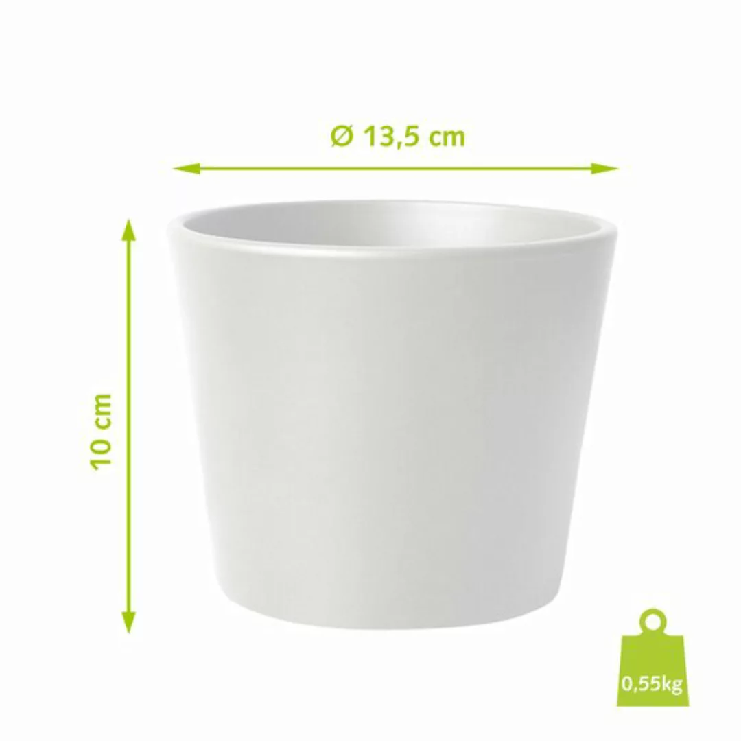 Naturehome Blumentopf Übertopf Keramik Weiß Anthrazit günstig online kaufen