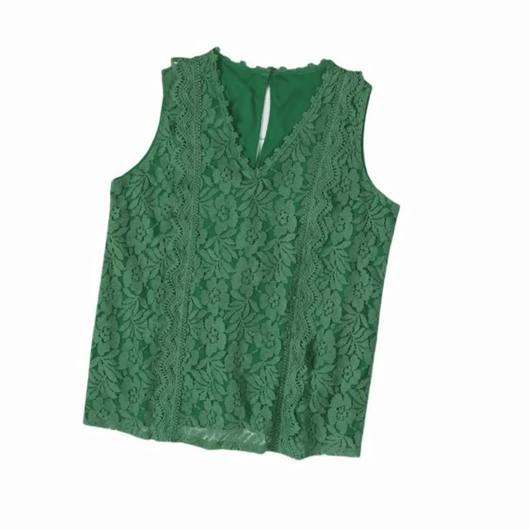 YRIIOMO Tanktop Sommer-Basic-Weste für Damen, einfarbig, mit Spitzenbesatz, günstig online kaufen