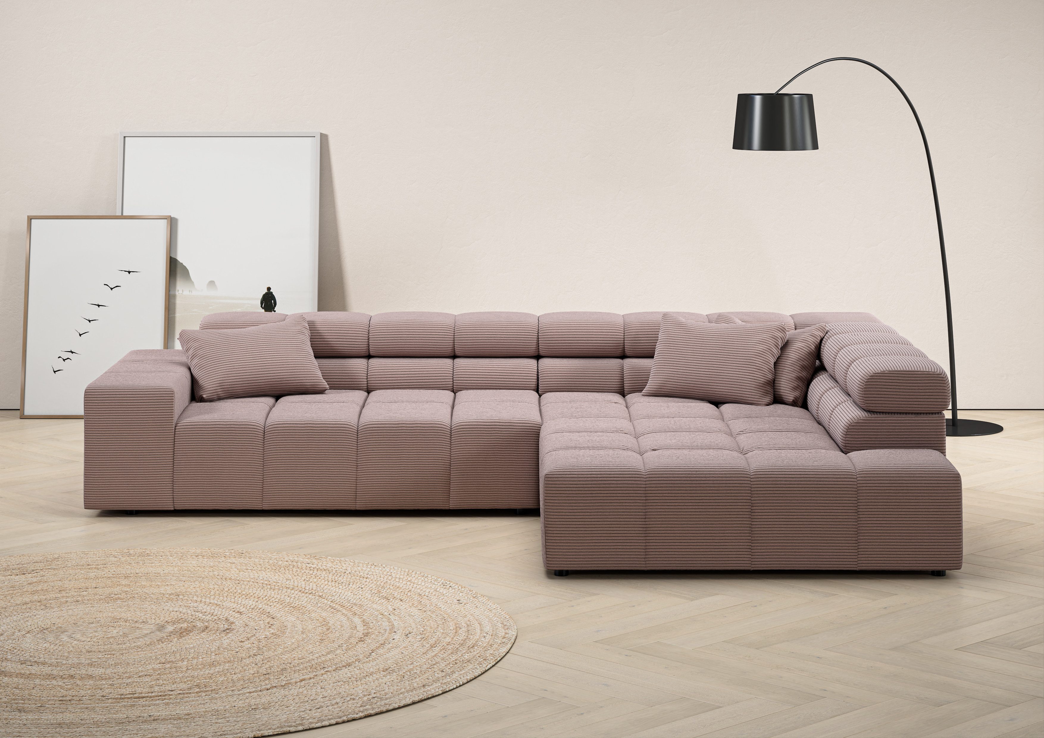 INOSIGN Ecksofa "Ancona incl. Kopfteilverstellung, Breite 319cm, L-Form", w günstig online kaufen