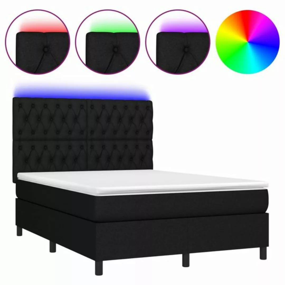 vidaXL Boxspringbett Bett Boxspringbett mit Matratze & LED Stoff (140 x 190 günstig online kaufen