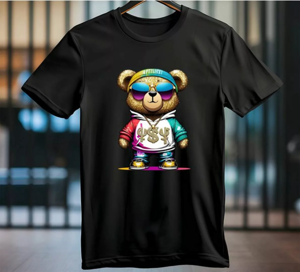 Banco Rundhalsshirt Premium T-Shirt mit coolen Bärenaufdruck Herren Rundhal günstig online kaufen