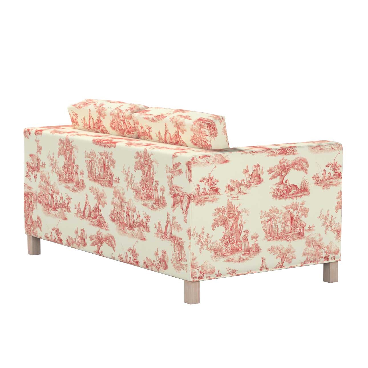 Bezug für Karlanda 2-Sitzer Sofa nicht ausklappbar, kurz, creme- rot, 60cm günstig online kaufen
